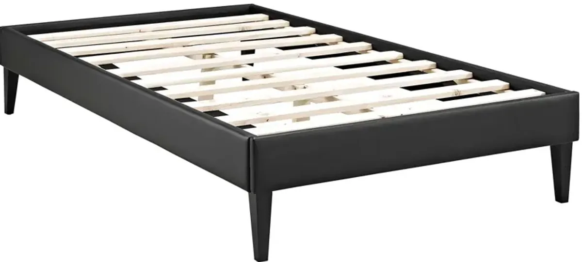 Tessie Twin Vinyl Bed Frame with Squared Tapered Legs