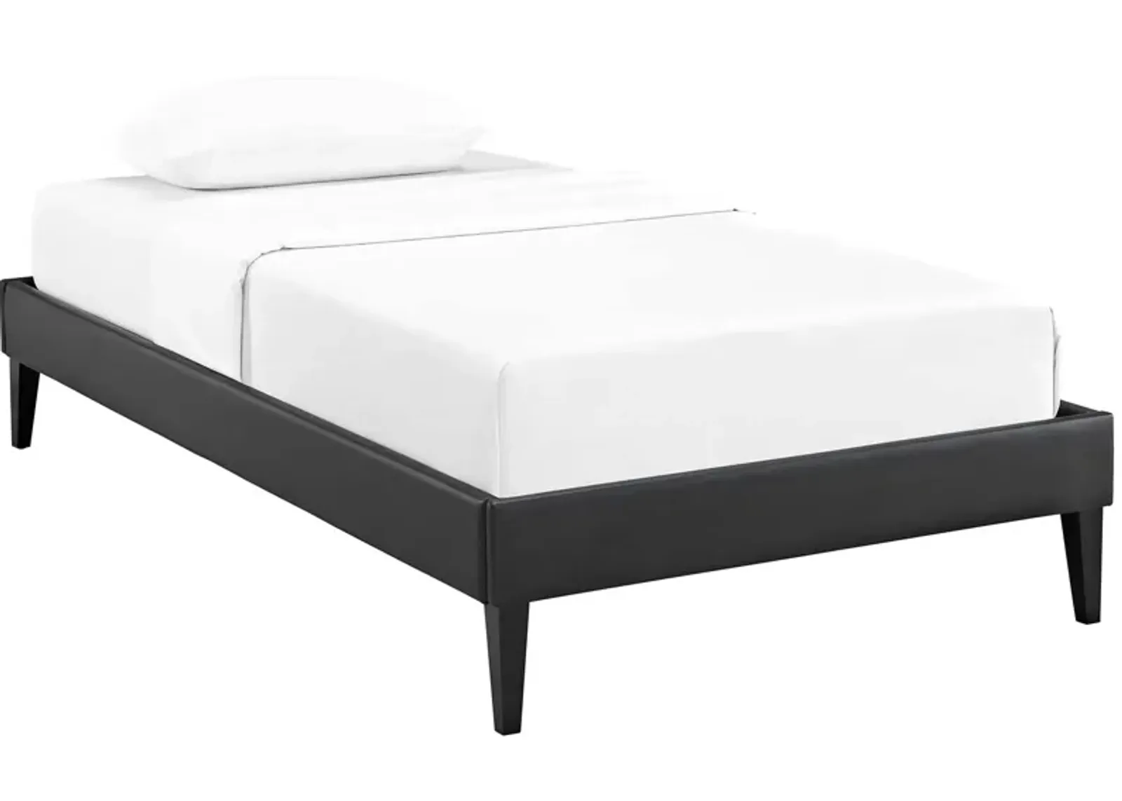 Tessie Twin Vinyl Bed Frame with Squared Tapered Legs