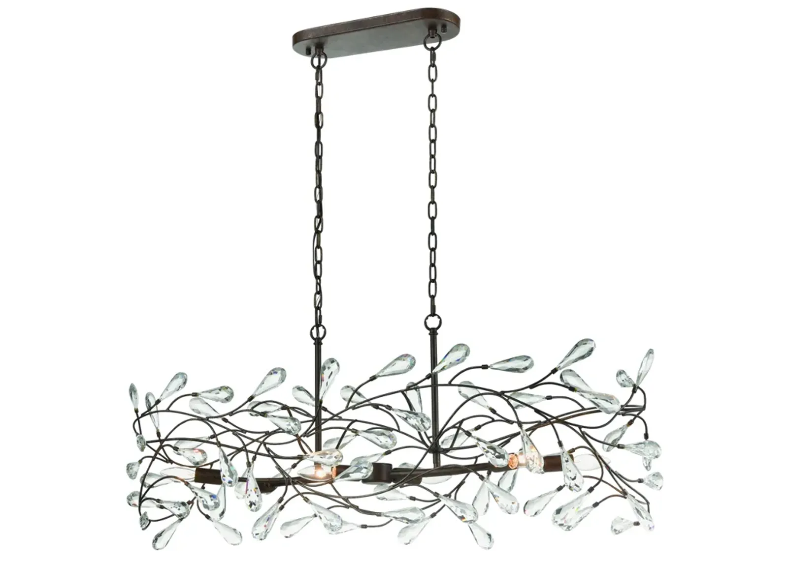 Crislett 43" Wide 6-Light Linear Chandelier - Sunglow Bronze