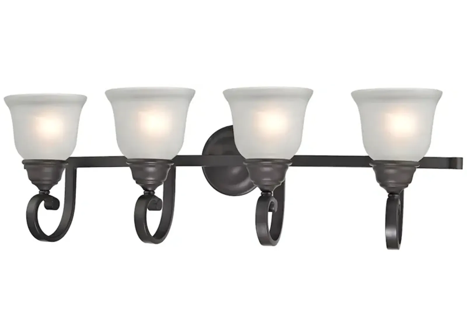 Hamilton 4-Light Vanity Light in Oil Rubbed Bronze with White Glass