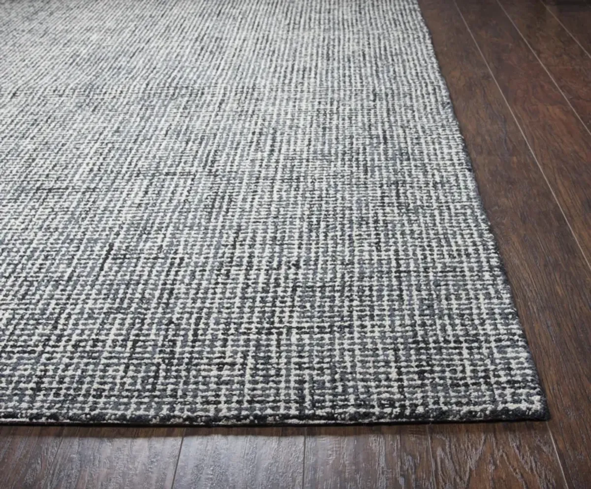 Brindleton Black/Ivory Tweed Wool 2'6" x 8' Runner Rug