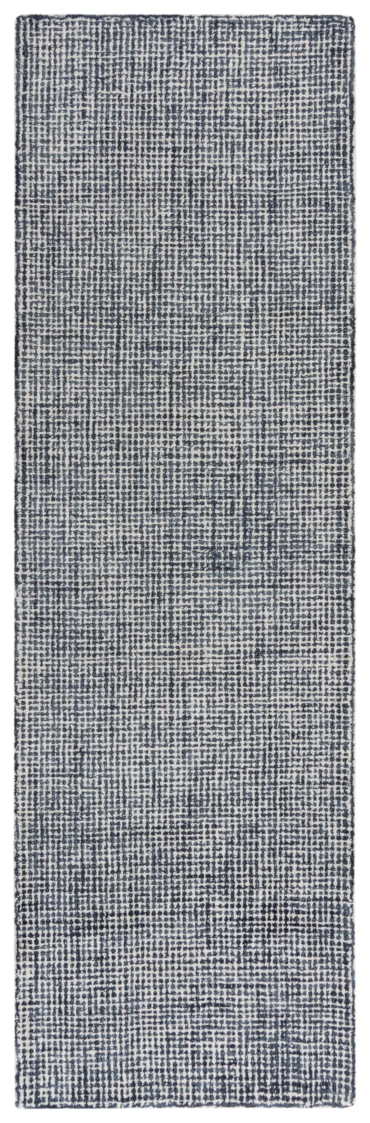 Brindleton Black/Ivory Tweed Wool 2'6" x 8' Runner Rug