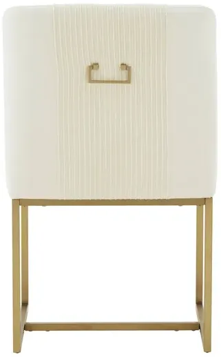 Lisa Cream Pleated Velvet Dining Chair