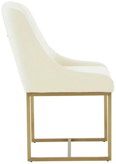 Lisa Cream Pleated Velvet Dining Chair