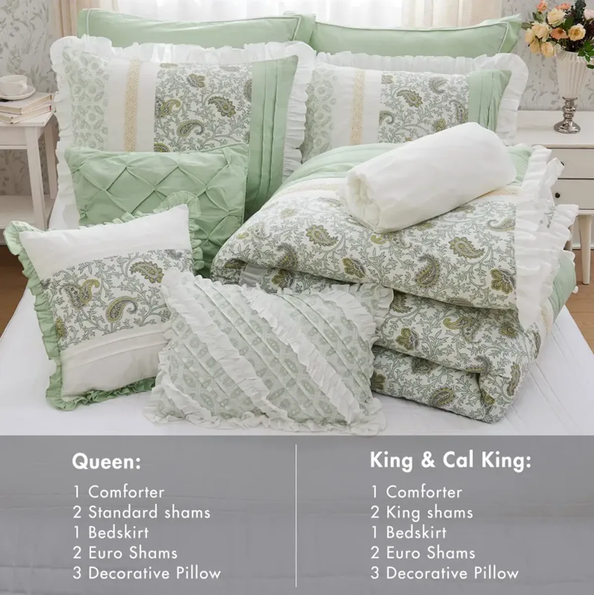 9 Piece Cotton Percale Comforter Set