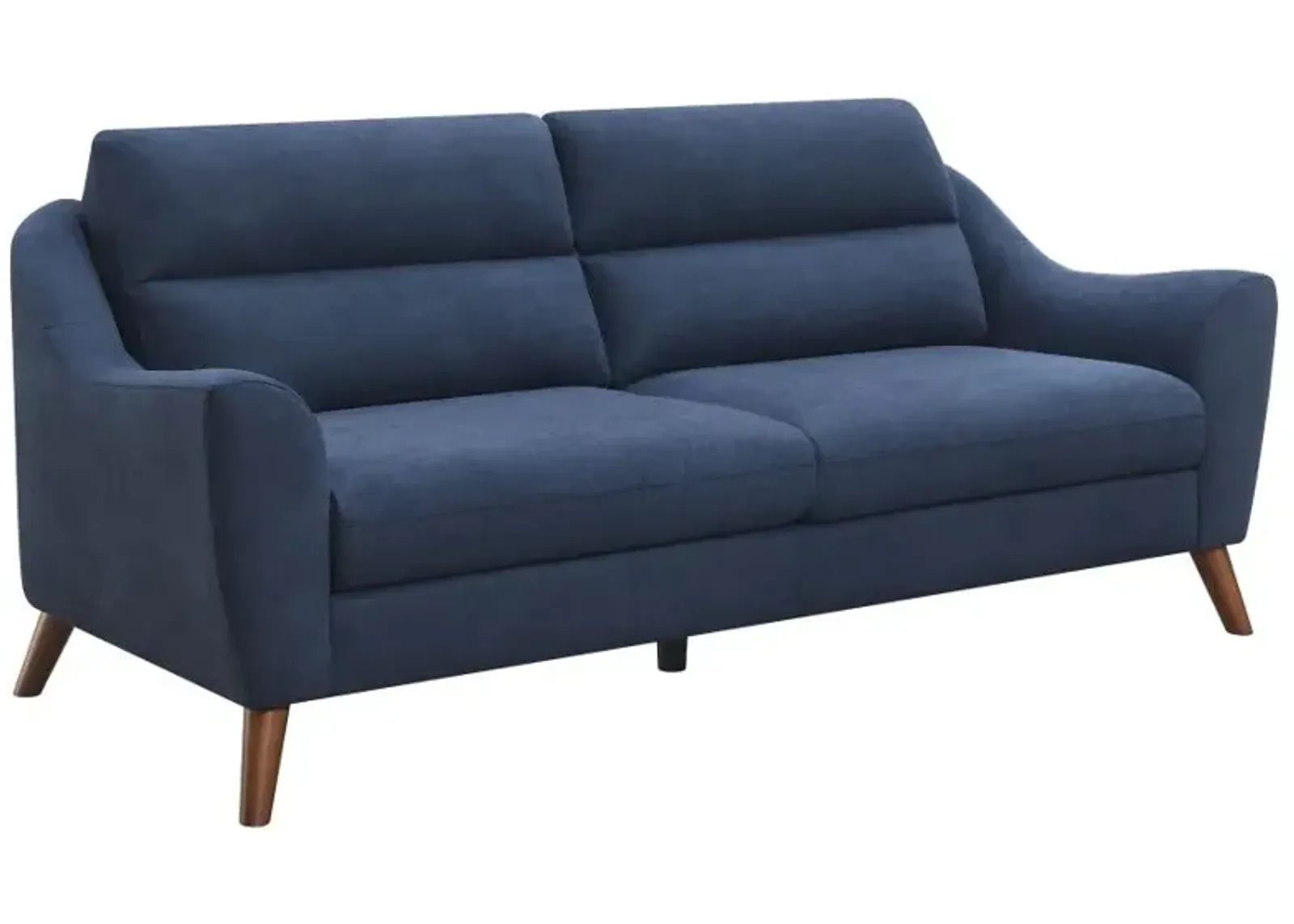 Gano Sloped Arm Upholstered Sofa Navy Blue