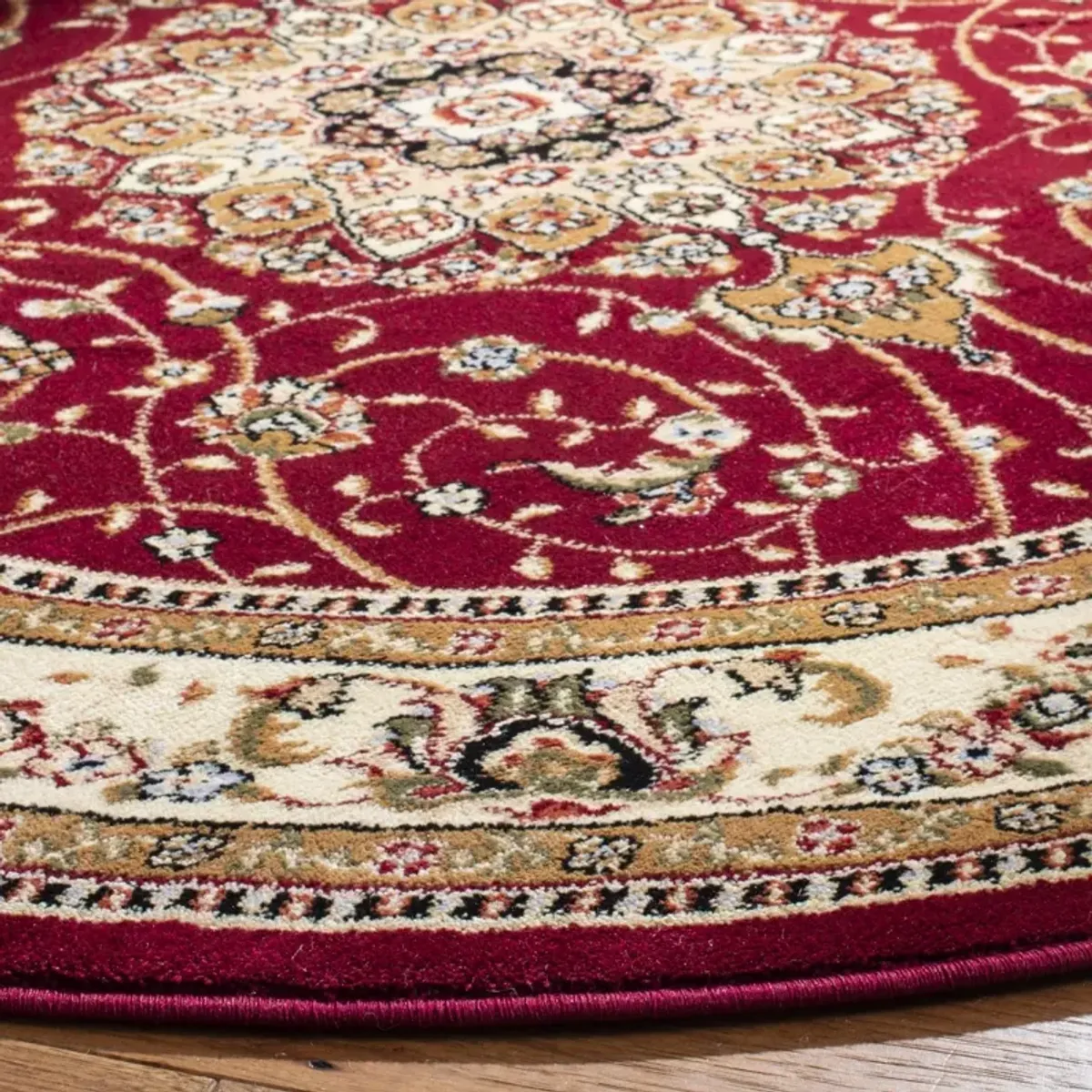 LNH329 RED  6' x 6' Round Round Rug