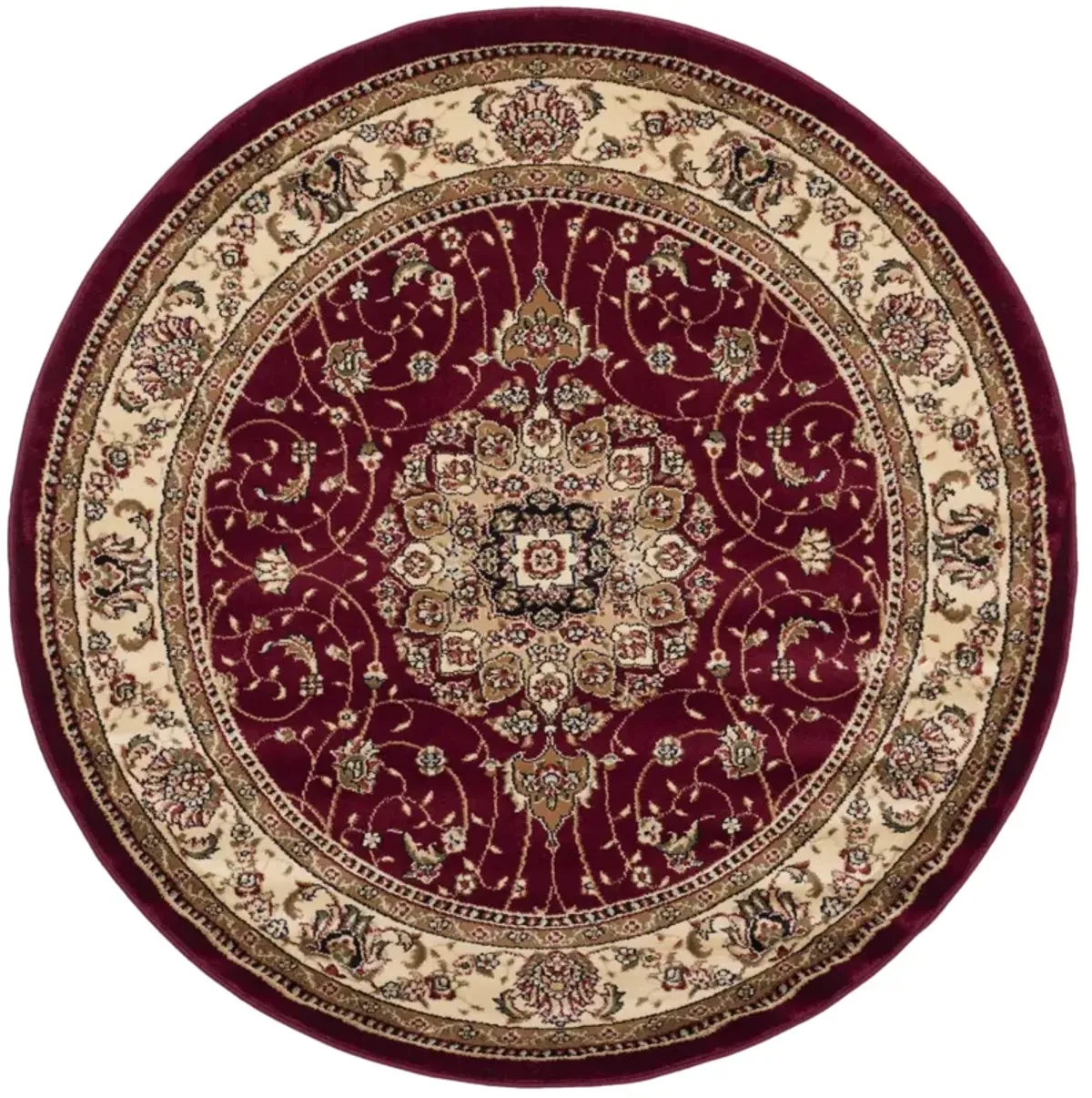 LNH329 RED  6' x 6' Round Round Rug