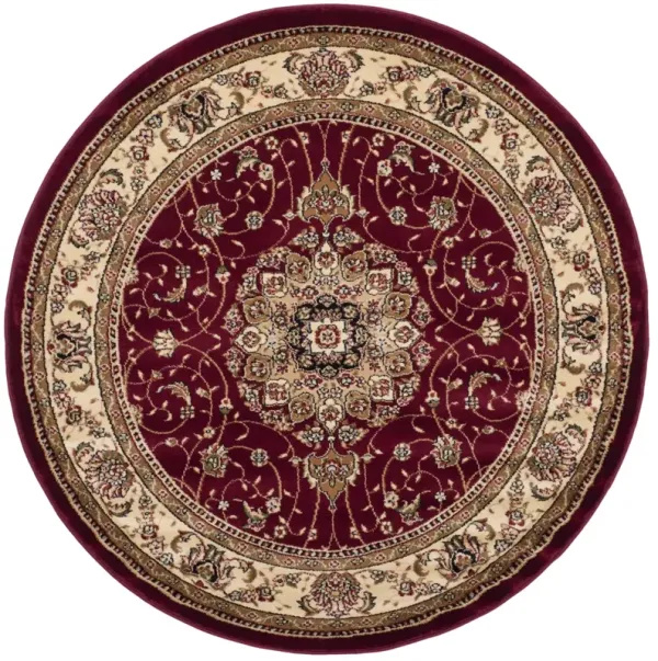 LNH329 RED  6' x 6' Round Round Rug