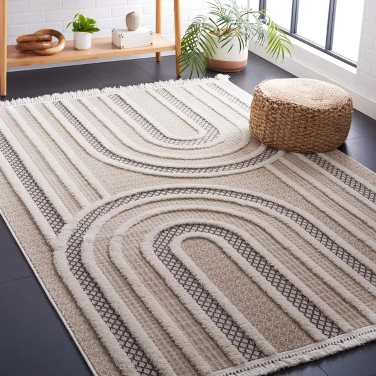 URBAN 210 Beige 8' X 10' Large Rectangle Rug