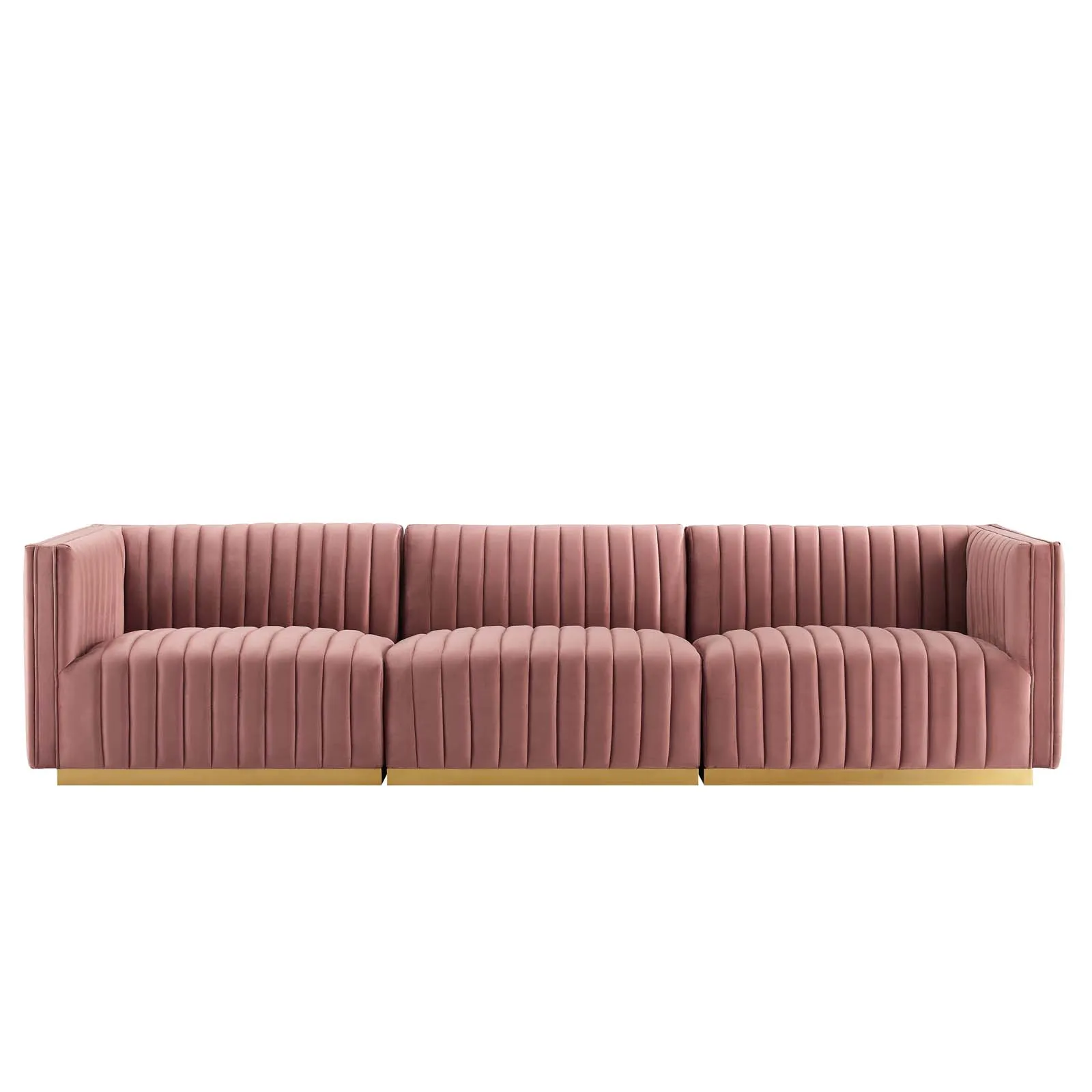 Conjure Channel Tufted Performance Velvet Sofa