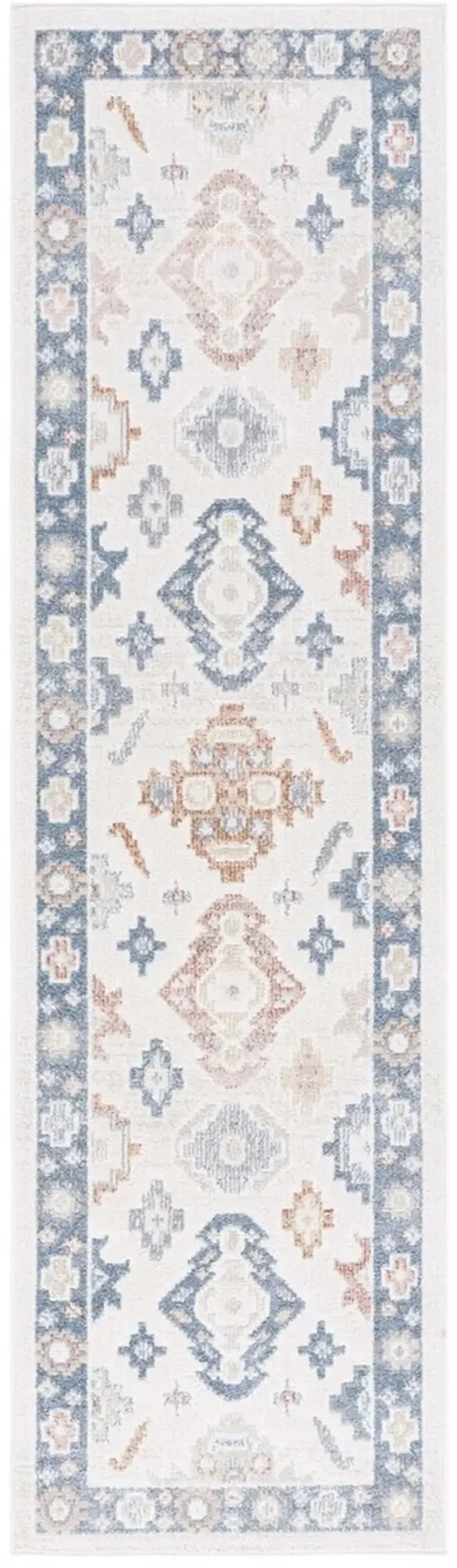 BLAIR WASHABLE 218 Blue 2'-2' X 8' Runner Rug