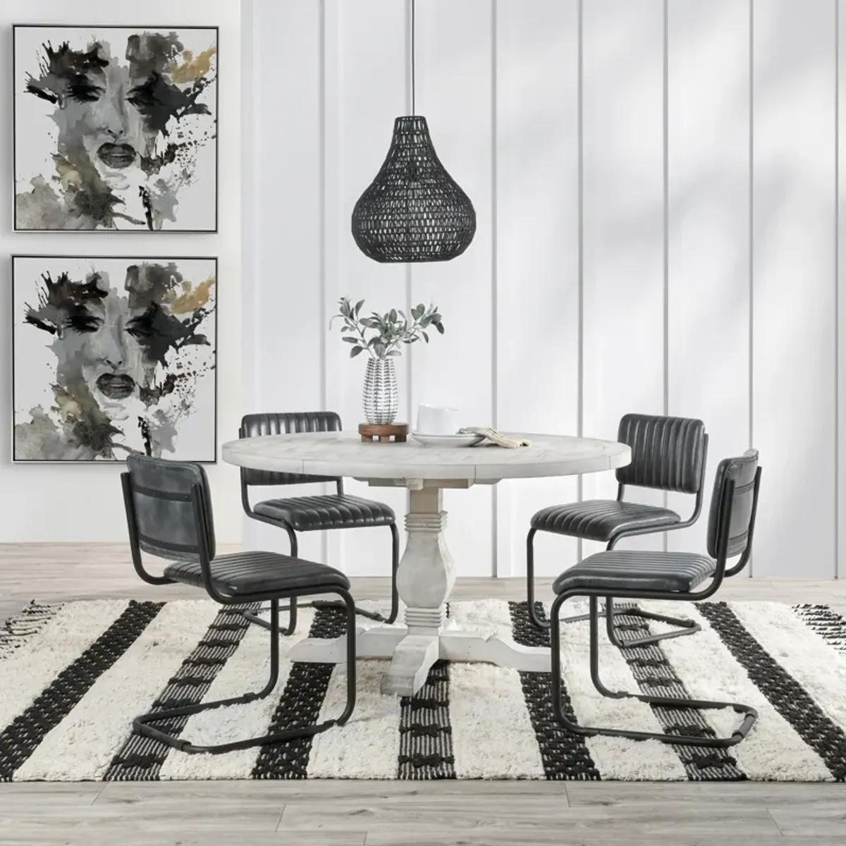 Quincy 55" Round Dining Table Nordic Ivory