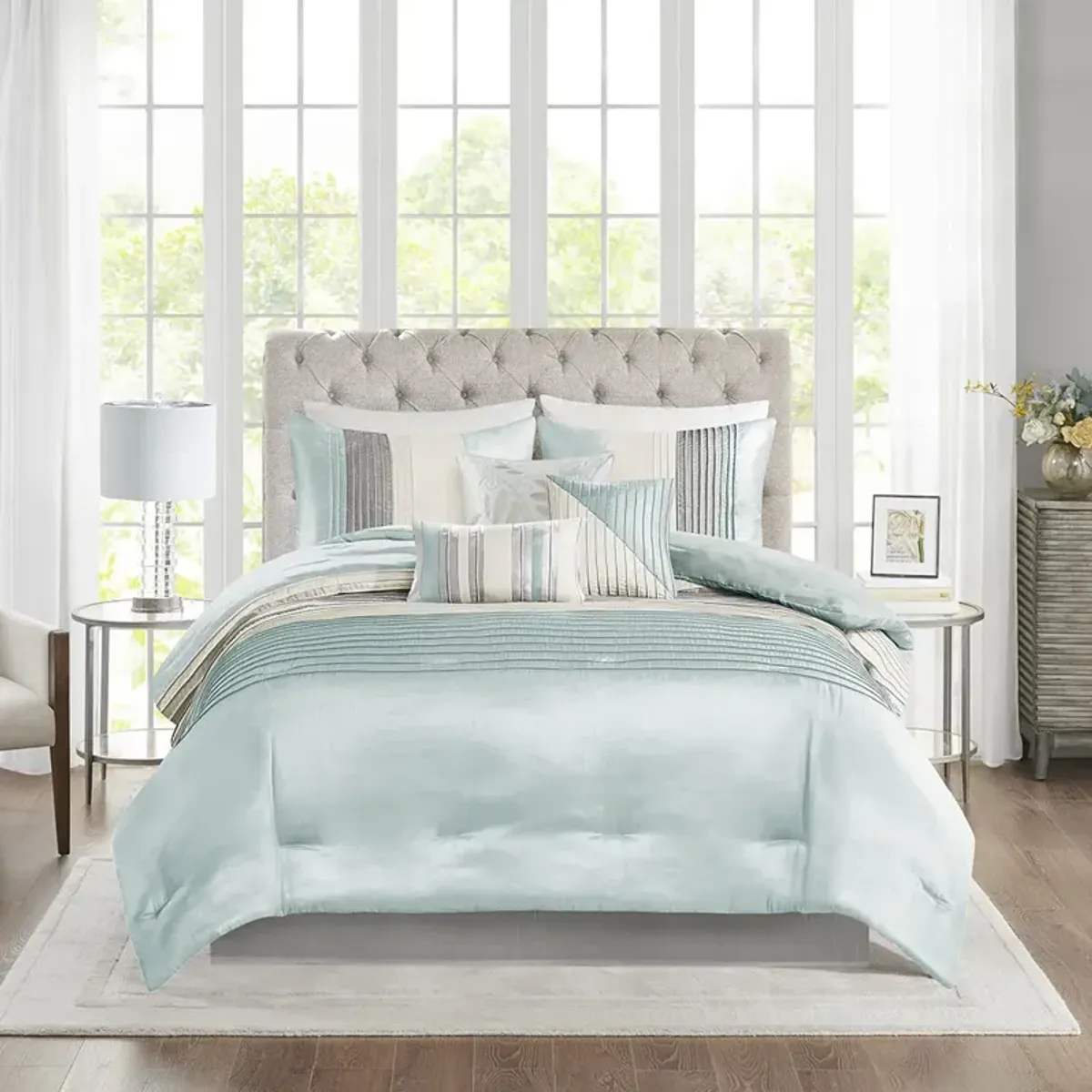 Madison Park Amherst Aqua 7 Piece Comforter Set