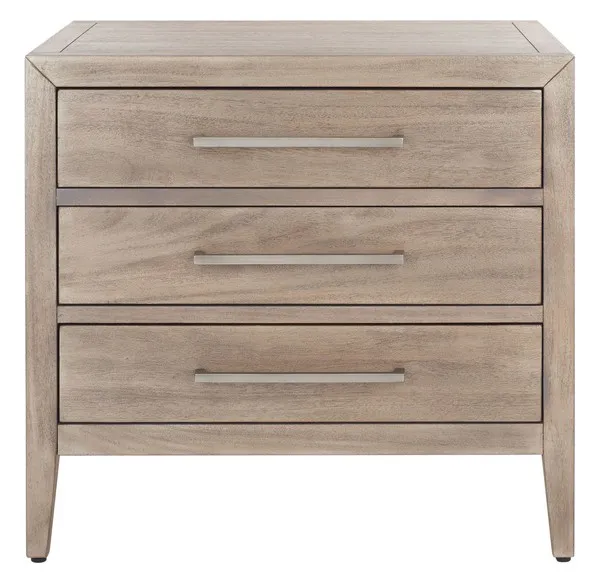 Ariella 3 Drawer Wood Nightstand