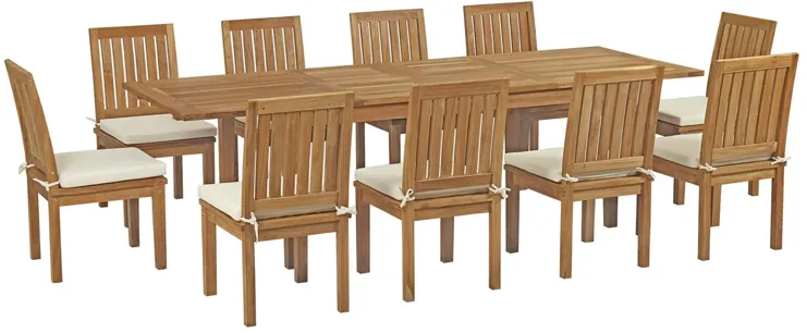 Marina 11 Piece Outdoor Patio Teak Dining Set