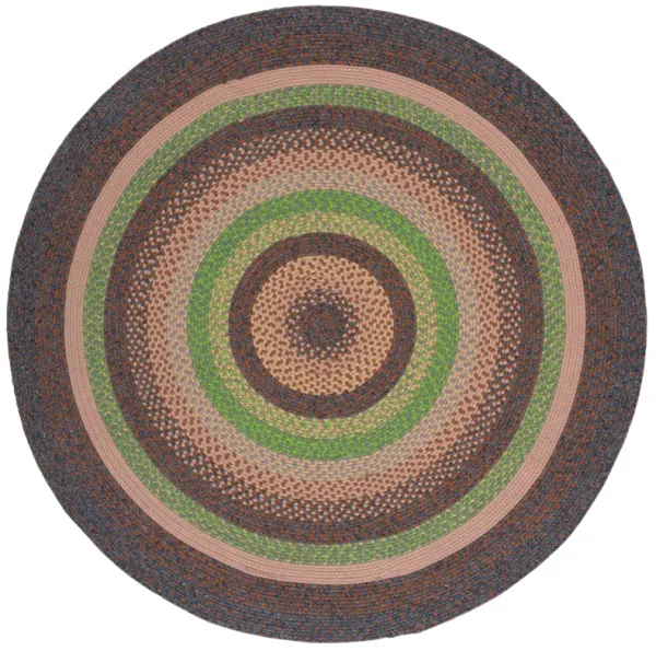 BRAIDED Hand Woven 5' x 5' Round area rug