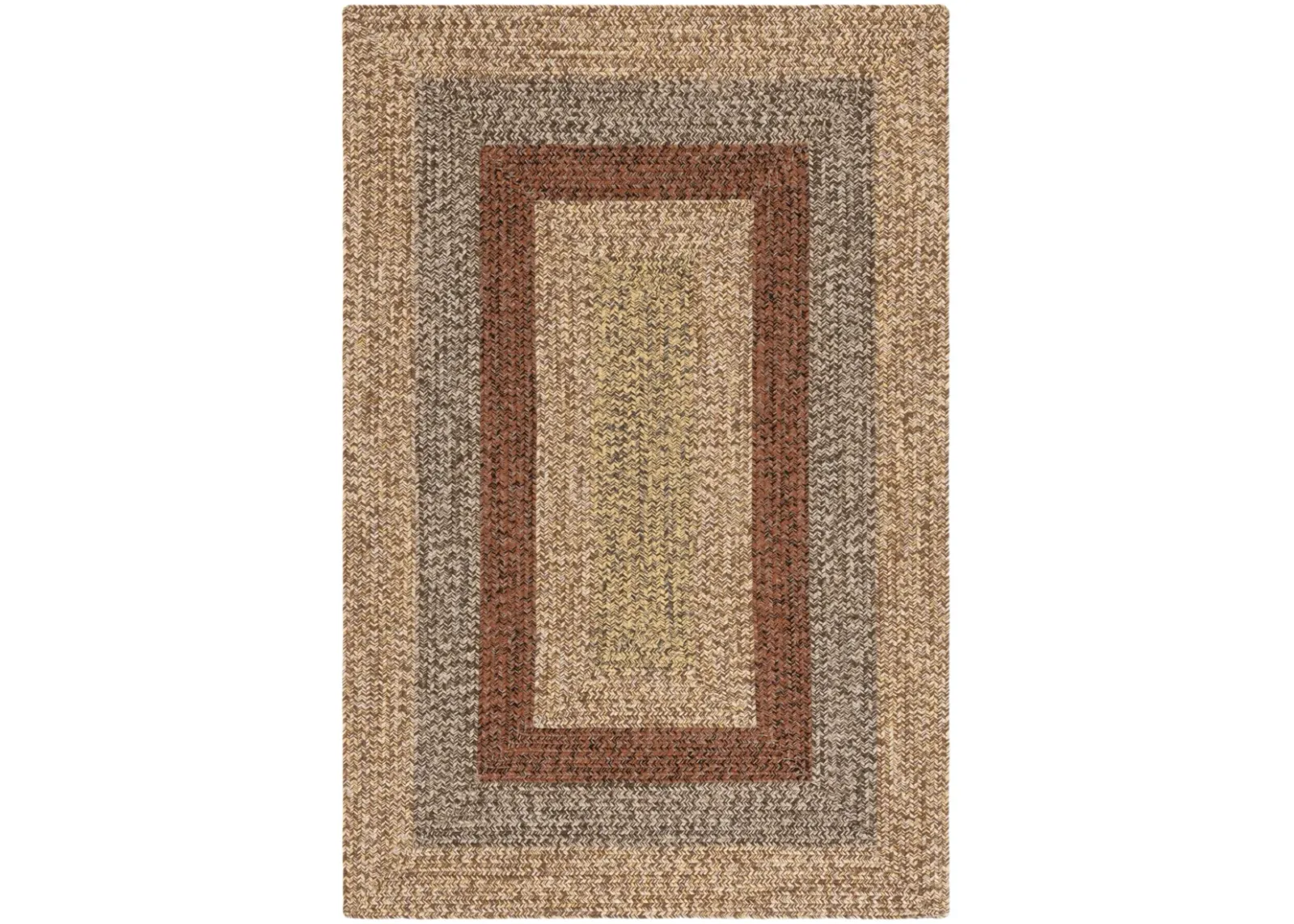 BRAIDED 318 BROWN  6' x 9' Medium Rectangle Rug