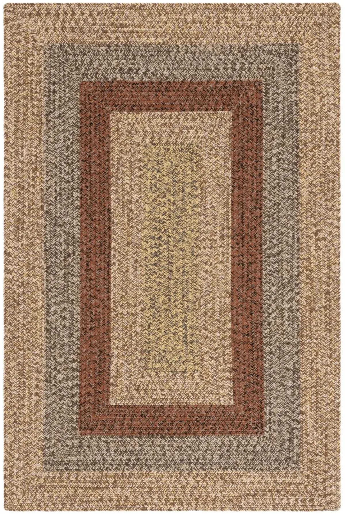 BRAIDED 318 BROWN  6' x 9' Medium Rectangle Rug