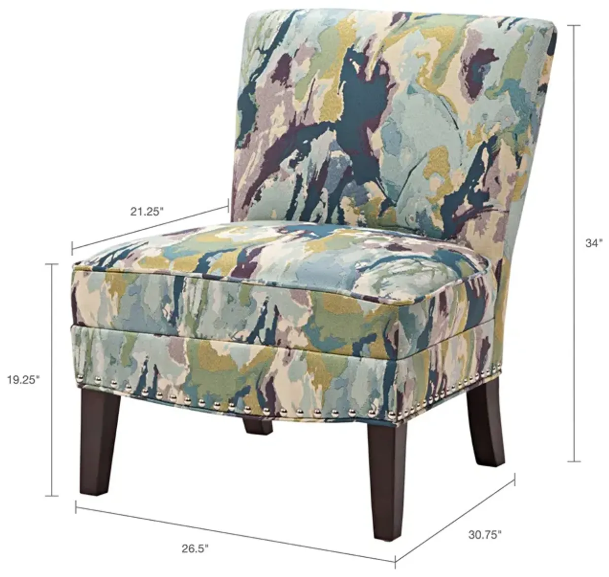 Madison Park Hayden Multi Slipper Accent Chair