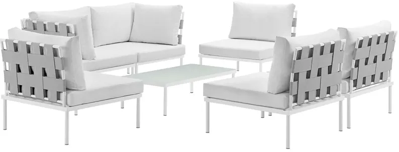 Harmony 7 Piece Outdoor Patio Aluminum Sectional Sofa Set