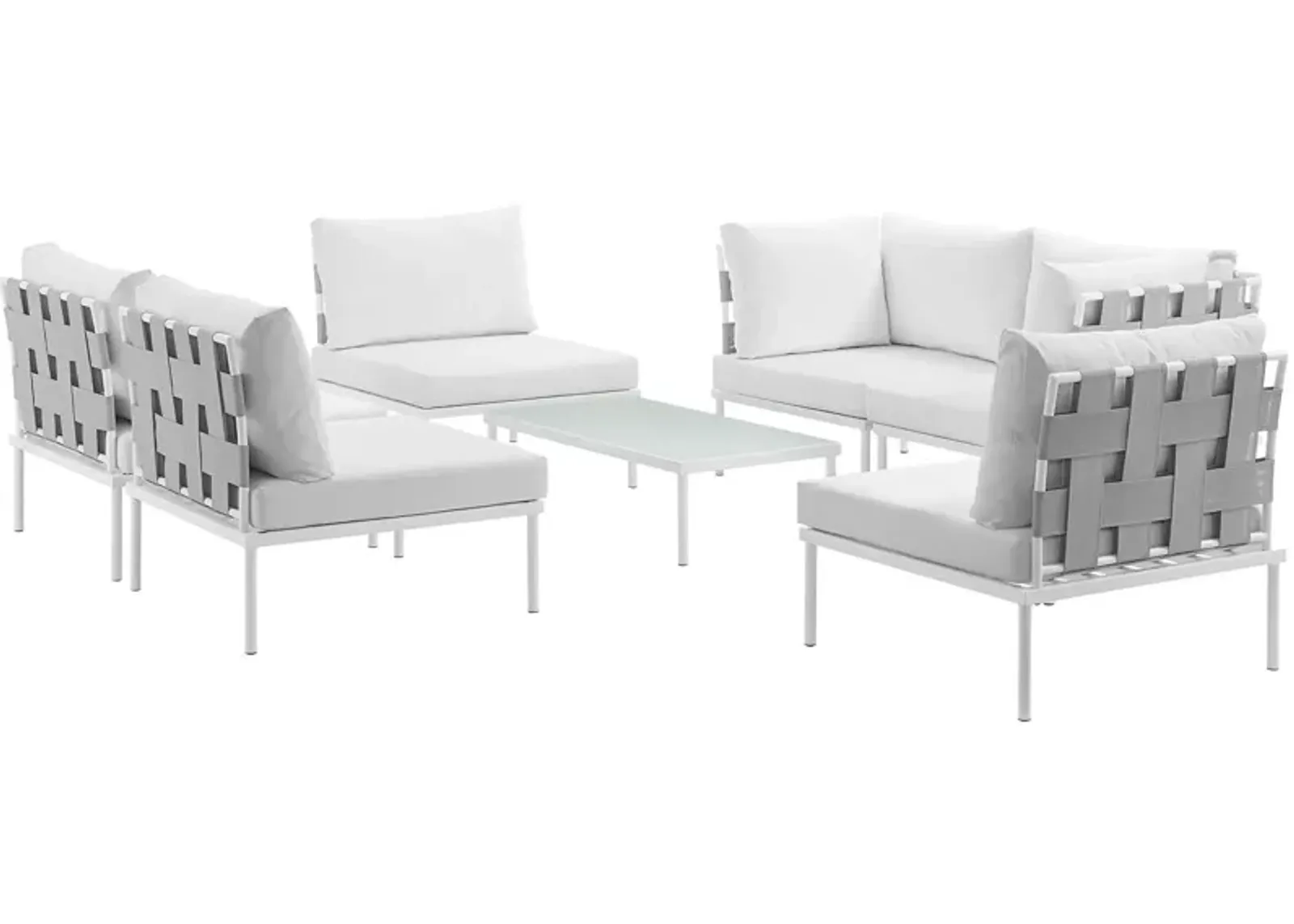 Harmony 7 Piece Outdoor Patio Aluminum Sectional Sofa Set