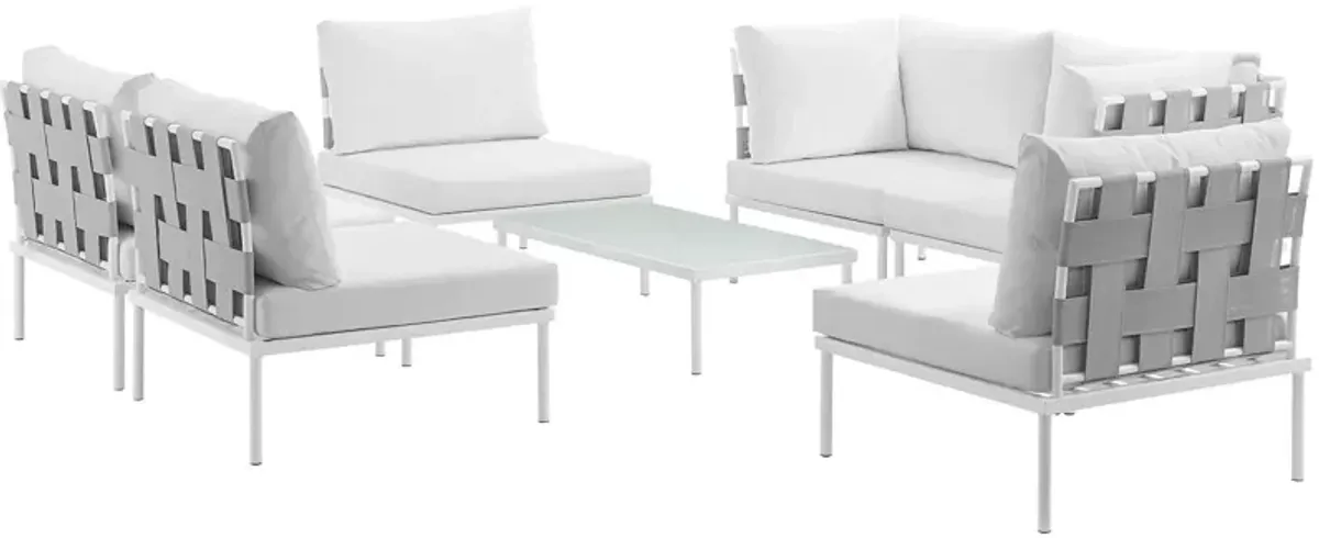 Harmony 7 Piece Outdoor Patio Aluminum Sectional Sofa Set