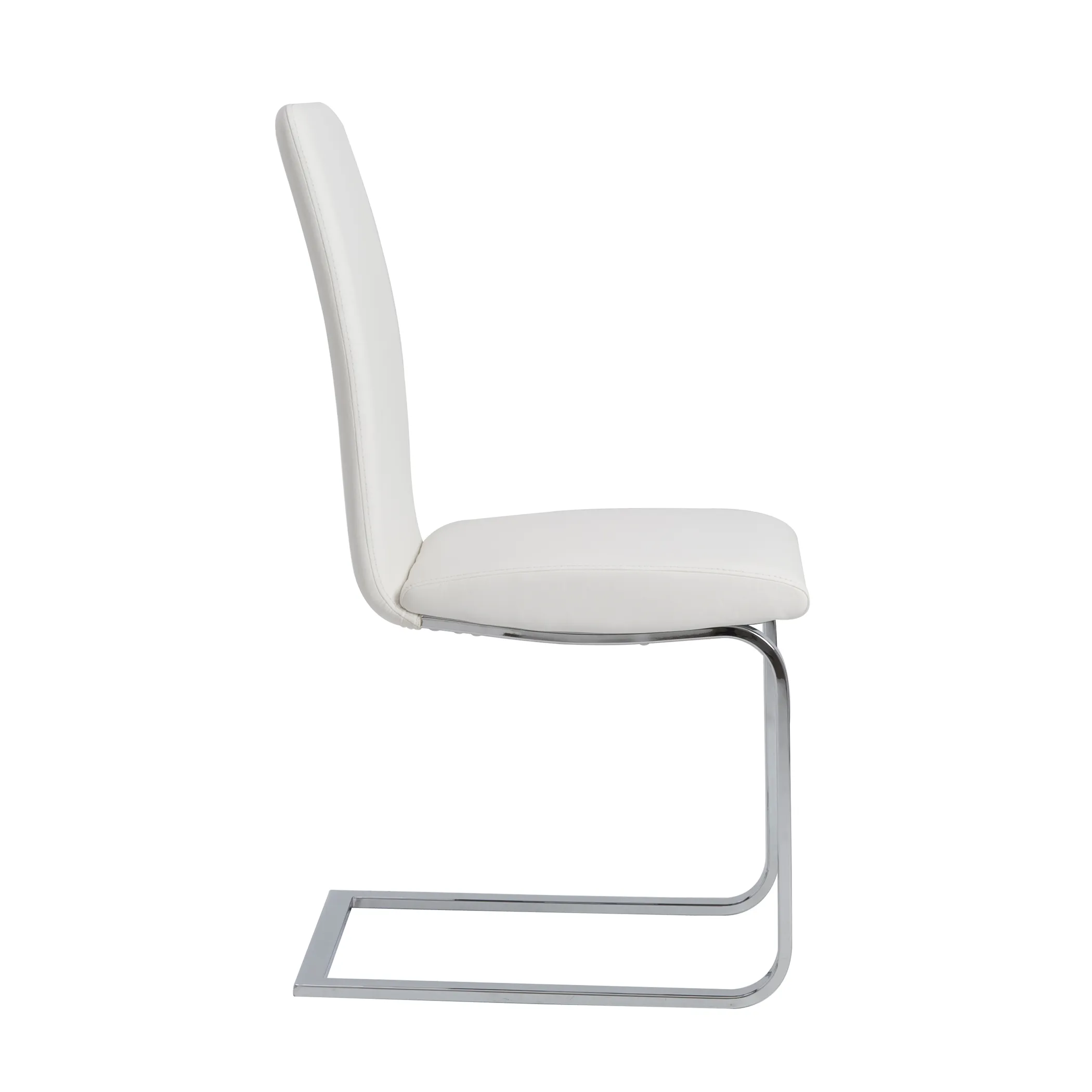 Cinzia Dining Chair in White with Chrome Legs - Set of 2