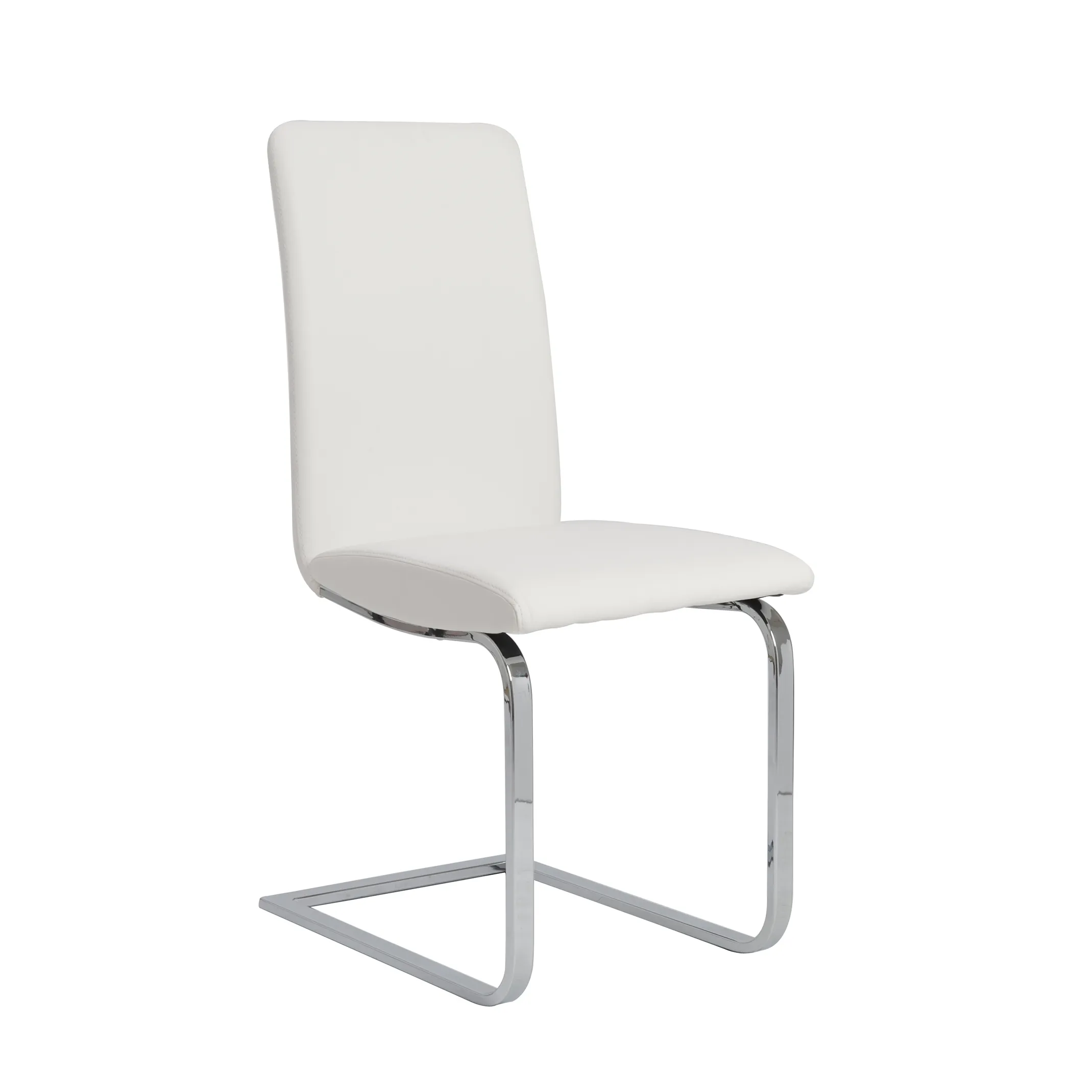 Cinzia Dining Chair in White with Chrome Legs - Set of 2