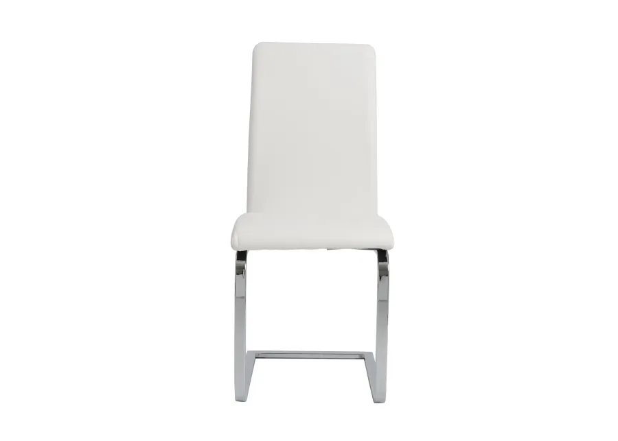 Cinzia Dining Chair in White with Chrome Legs - Set of 2