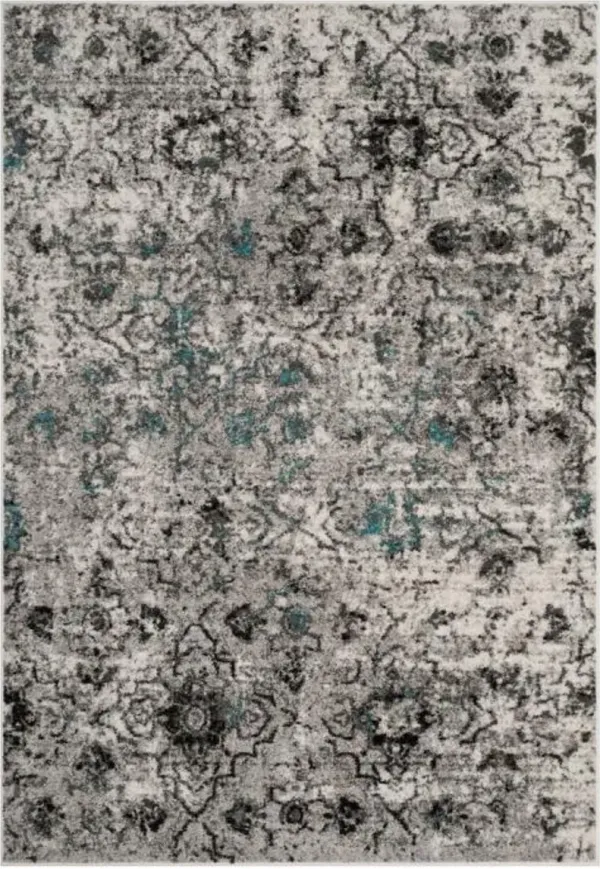 Adirondack Contemporary Grey / Black 3' X 5' Powerloomed Rug