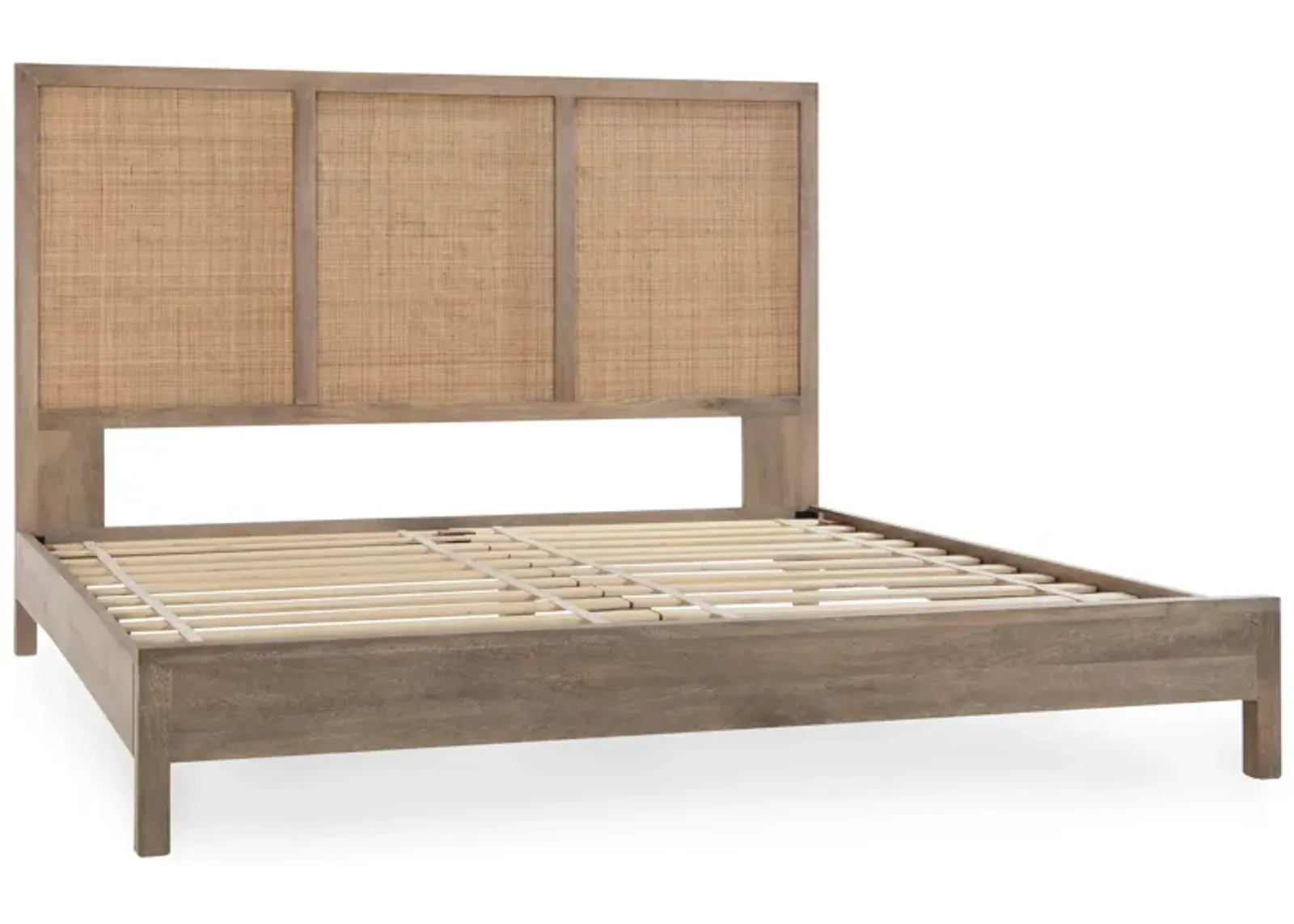 Jensen Mango Wood Eastern King Bed in Taupe