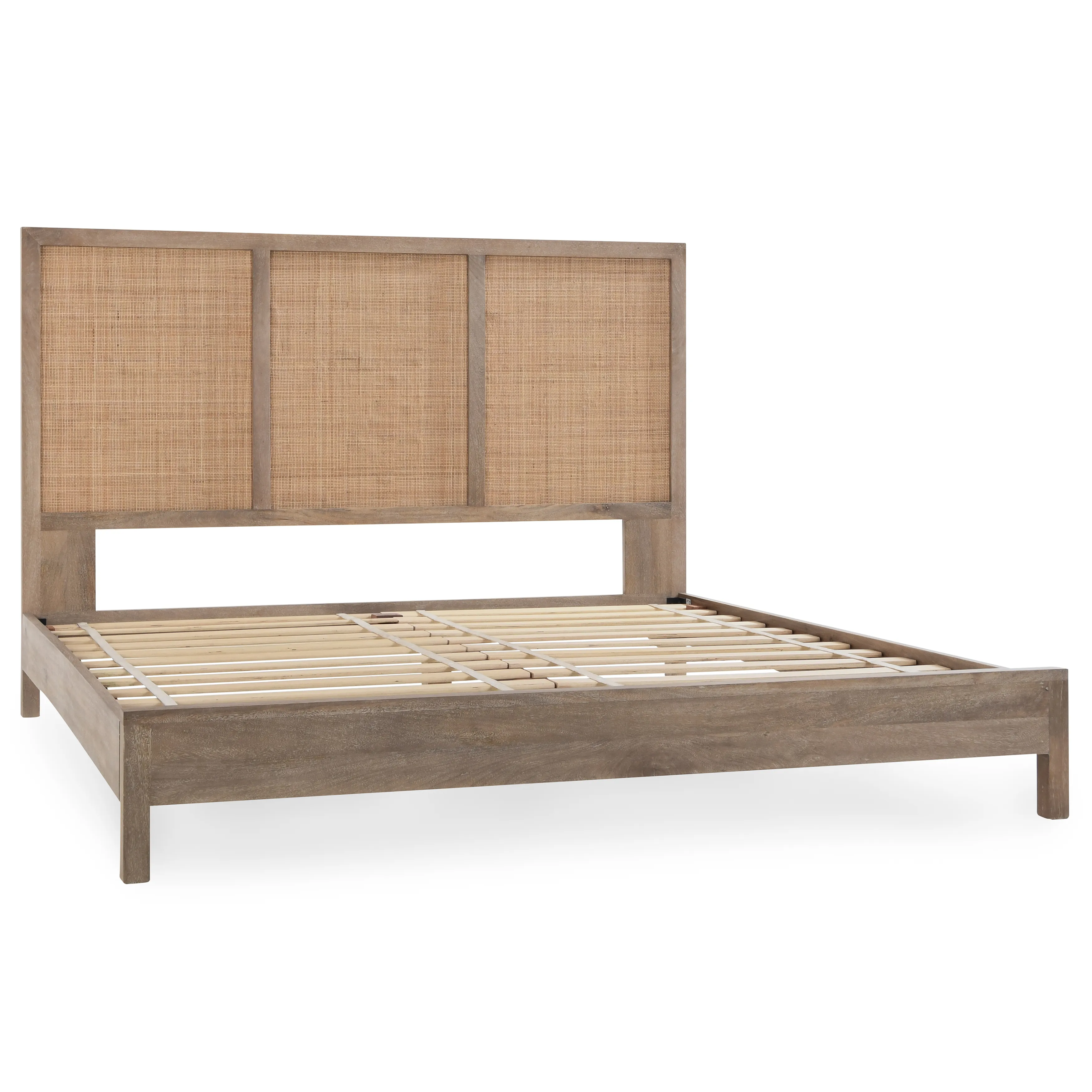 Jensen Mango Wood Eastern King Bed in Taupe