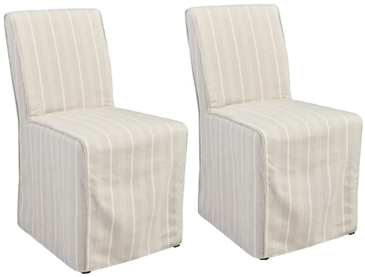 Amaya Upholstered Dining Chair Beige Set of 2