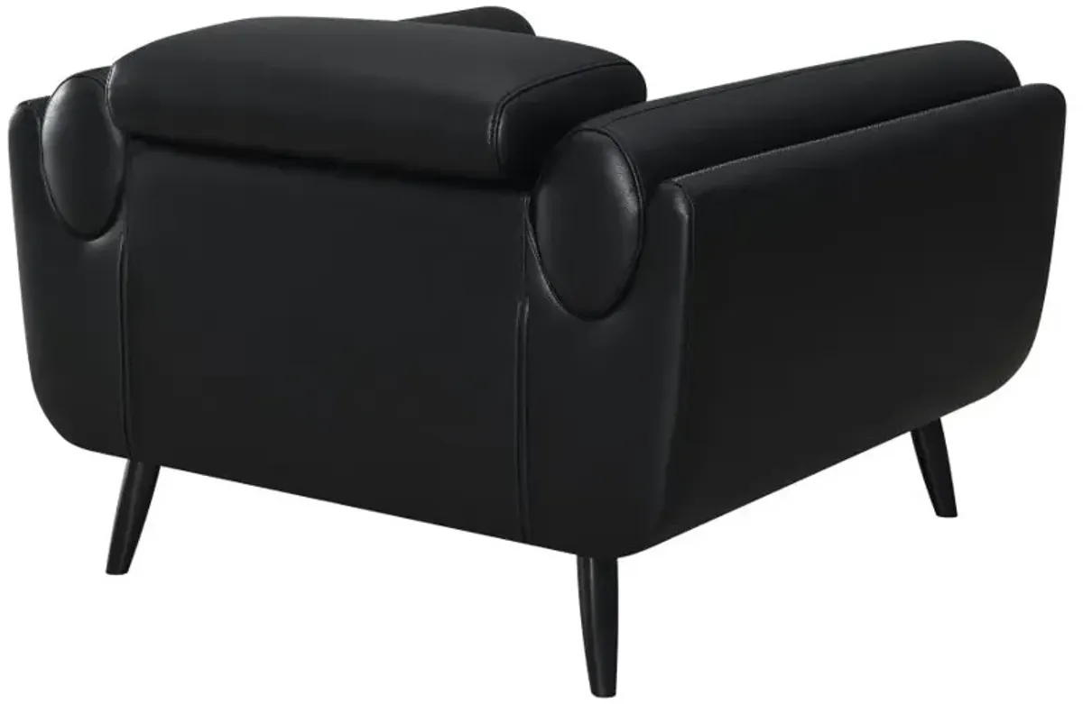 Shania Track Arms Chair with Tapered Legs Black