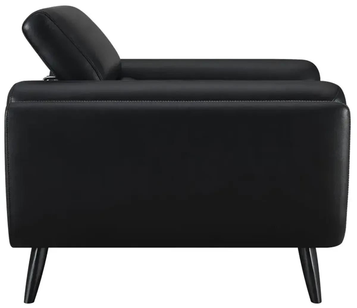 Shania Track Arms Chair with Tapered Legs Black