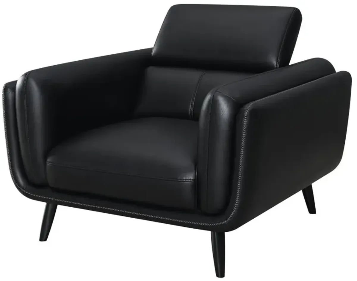 Shania Track Arms Chair with Tapered Legs Black