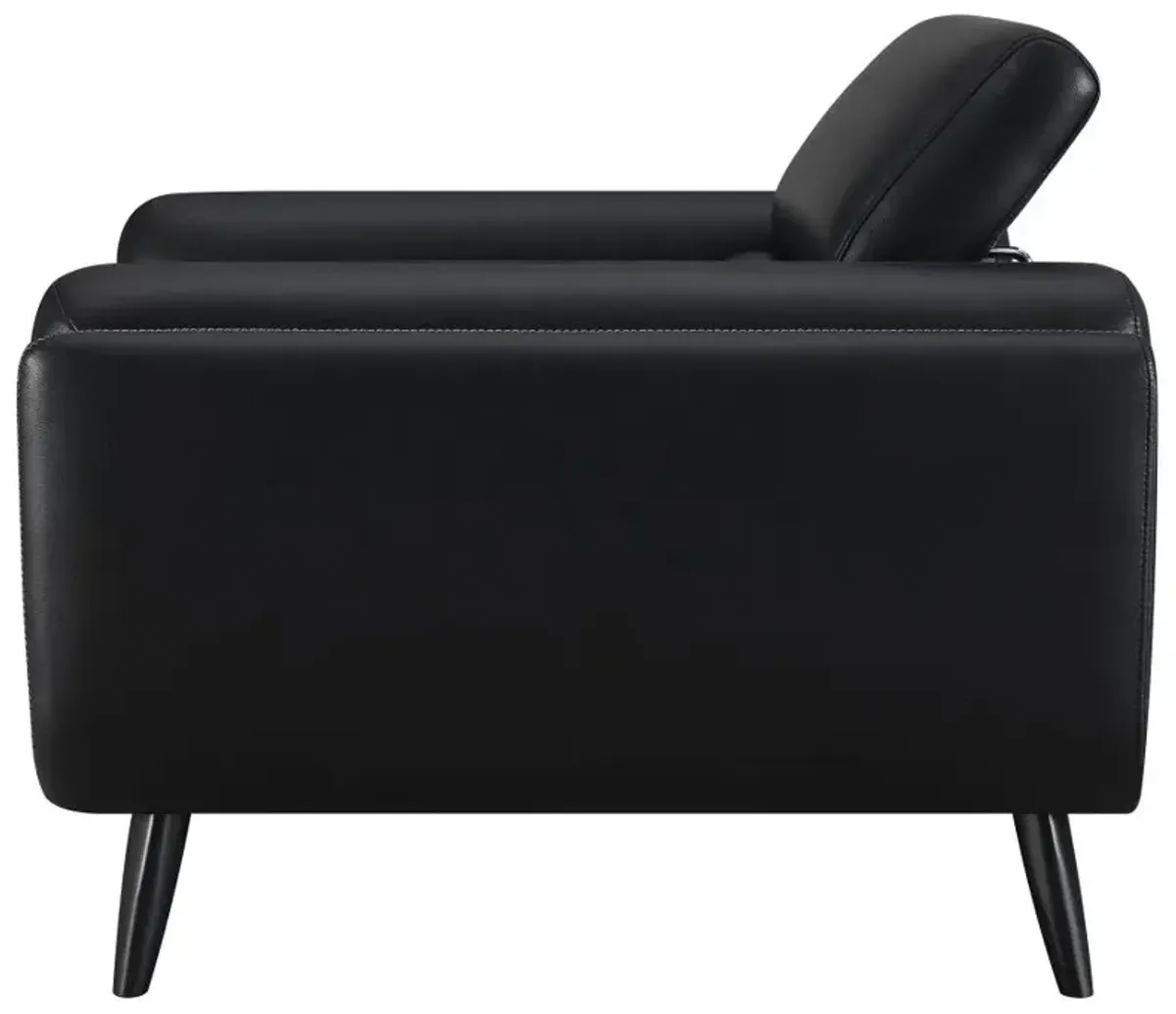 Shania Track Arms Chair with Tapered Legs Black