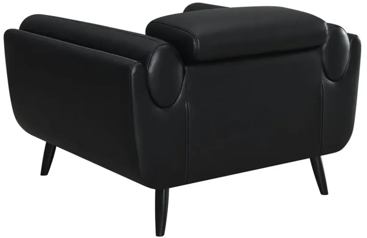 Shania Track Arms Chair with Tapered Legs Black