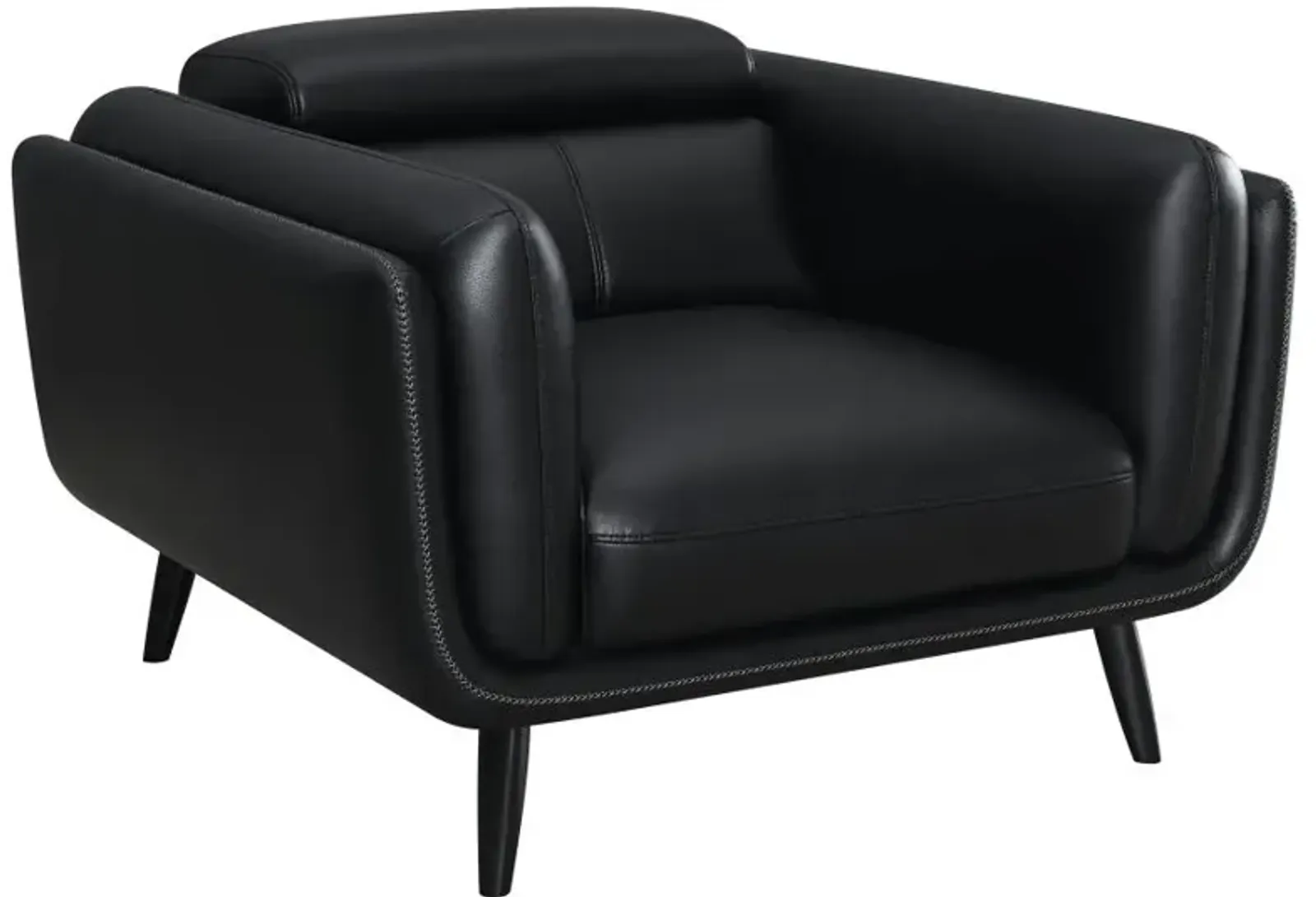 Shania Track Arms Chair with Tapered Legs Black