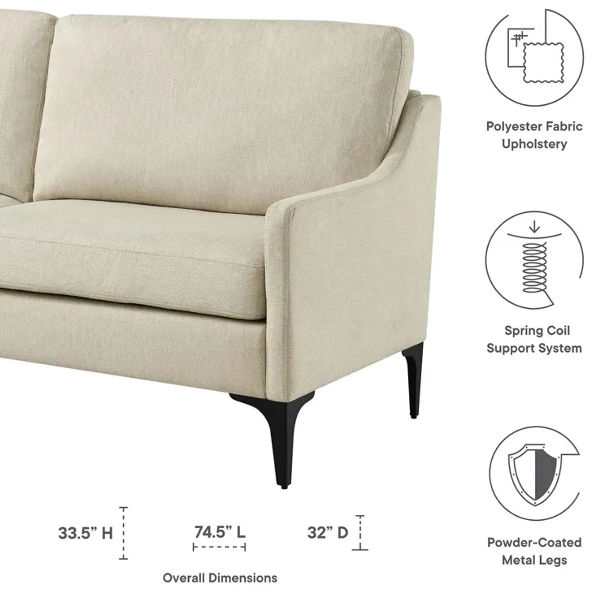 Corland Upholstered Fabric Sofa