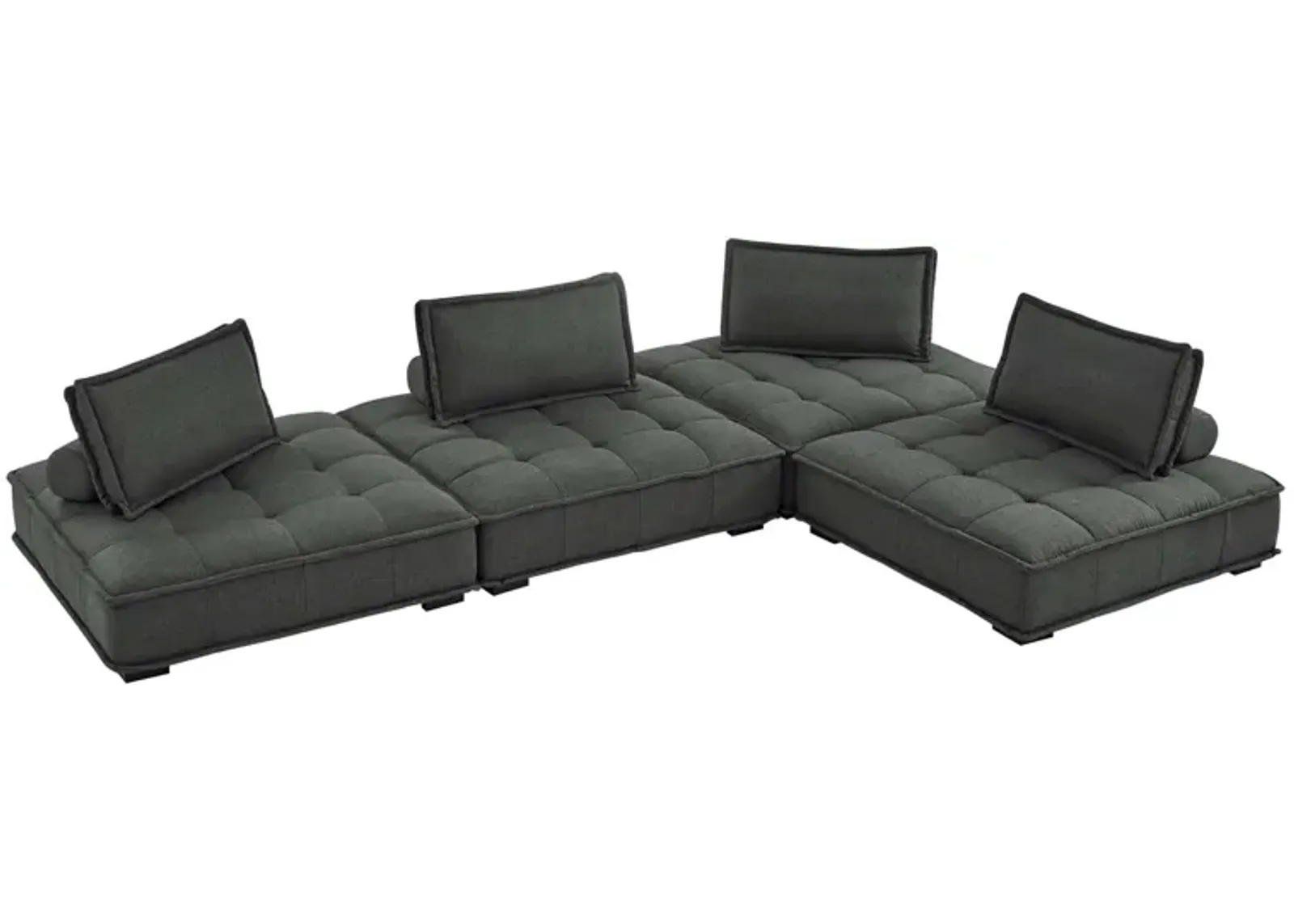 Saunter Tufted Fabric Fabric 4-Piece Sectional Sofa