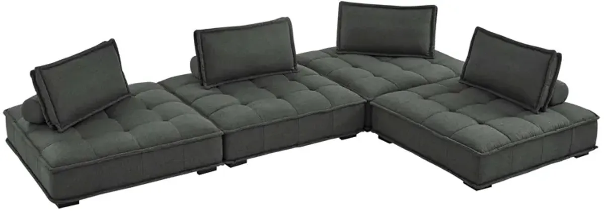 Saunter Tufted Fabric Fabric 4-Piece Sectional Sofa