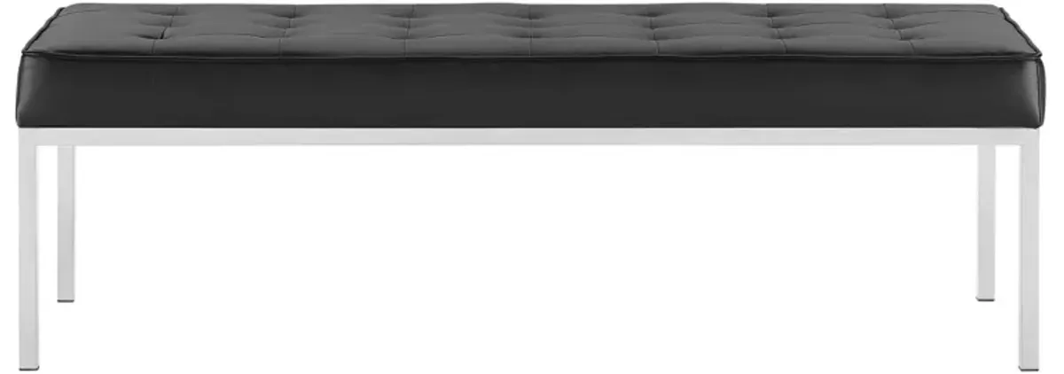 Loft Tufted Large Upholstered Faux Leather Bench