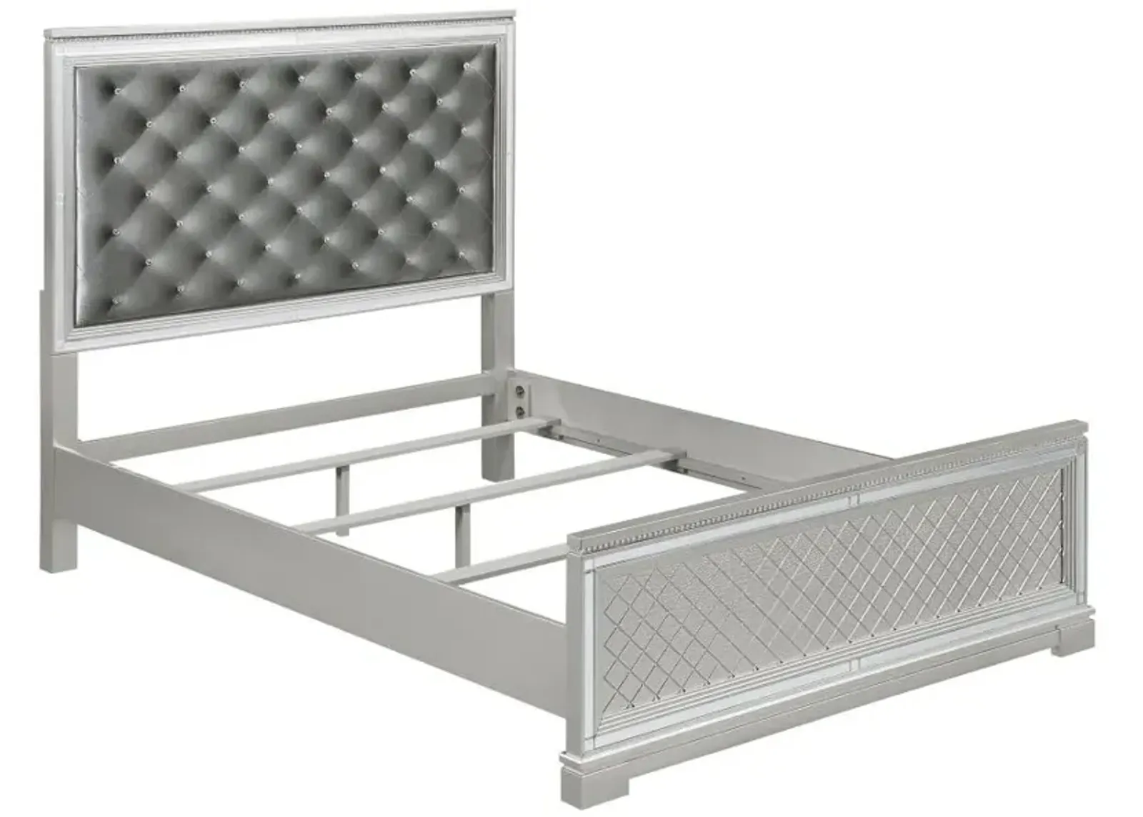 Eleanor Upholstered Tufted Bed Metallic