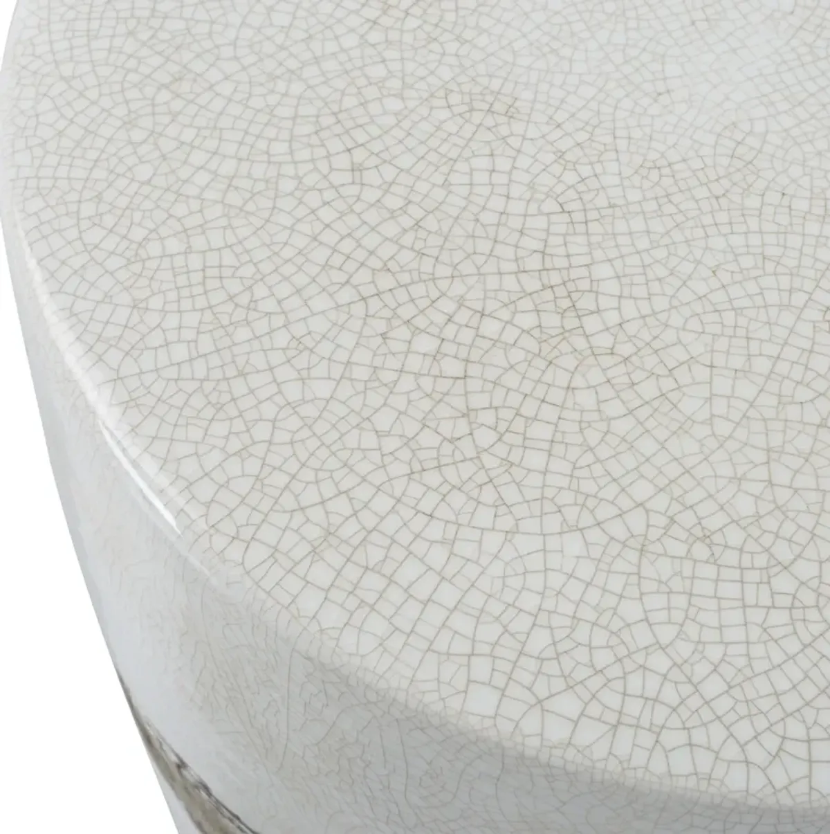 Comanche White Ceramic Garden Stool