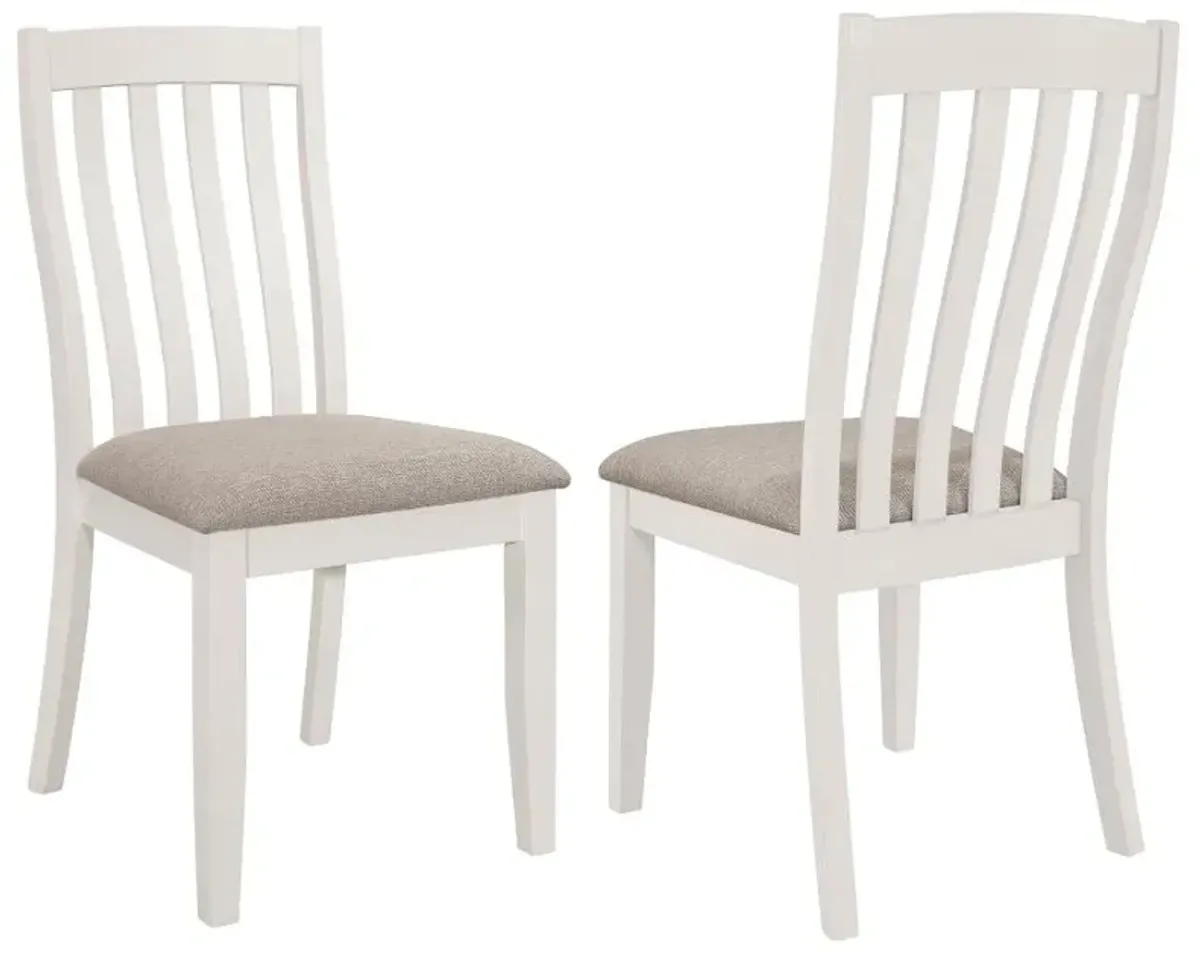 Nogales Vertical Slat Back Dining Side Chair Off White (Set of 2)