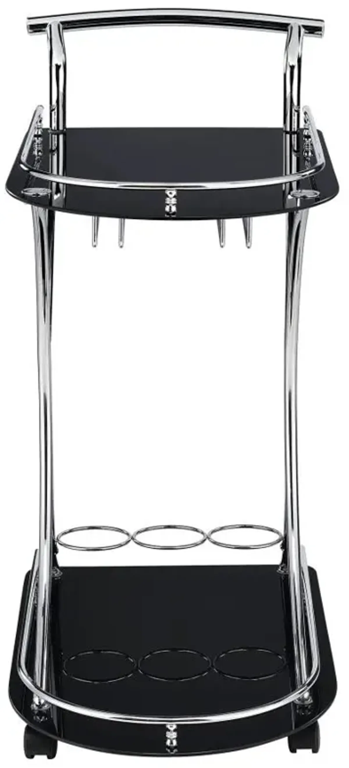 Elfman 2-shelve Serving Cart Chrome and Black