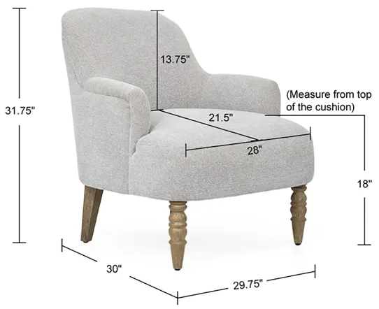 Martha Stewart Jada Light Grey Upholstered Accent Chair