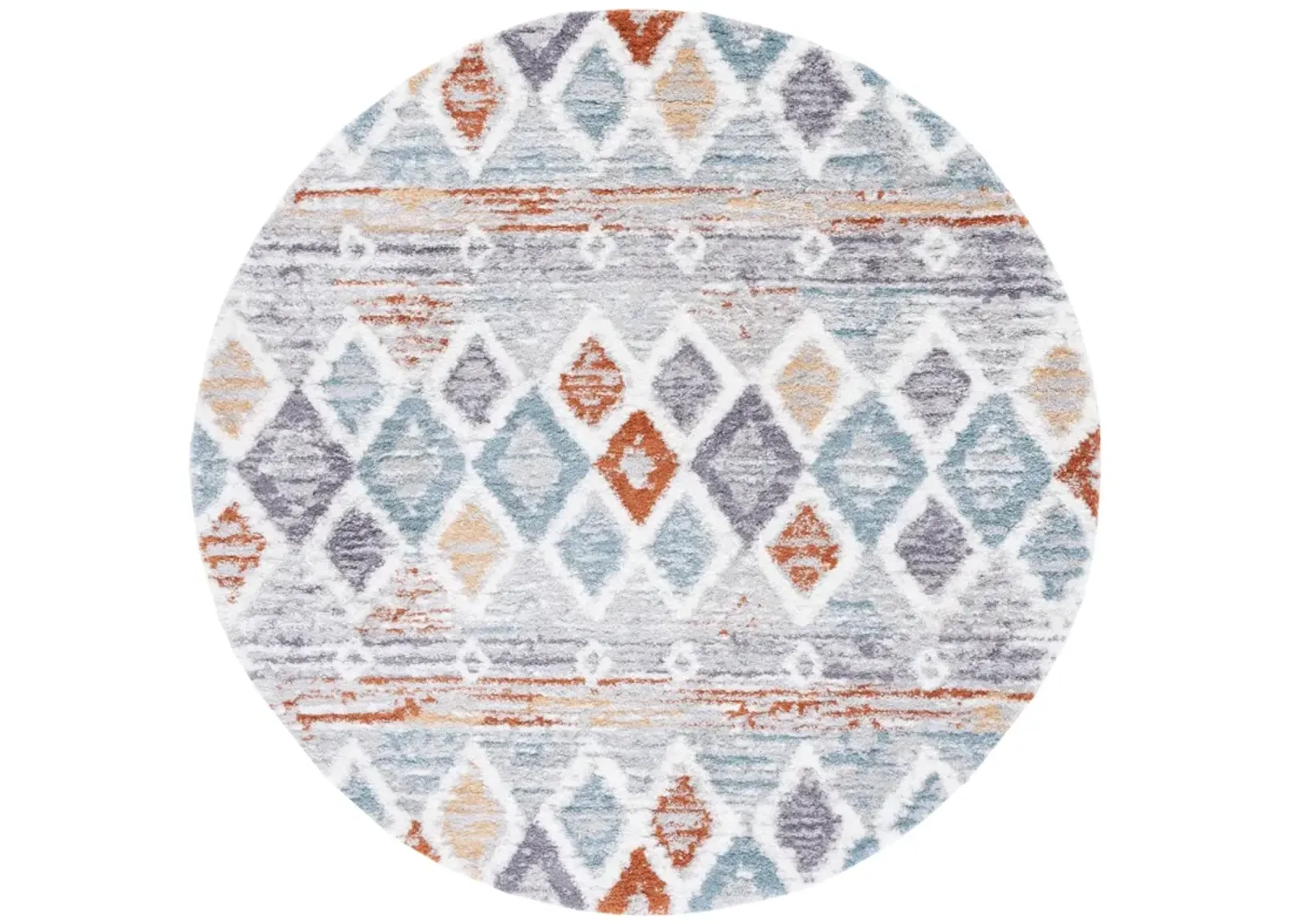 BERBER SHAG 585 BLUE RUST  10' x 10' Round Round Rug